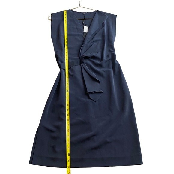 Elie Tahari Size‎ 4 Dalia Wrap Dress Navy Blue Bow Front Wedding Guest Old Money - Picture 8 of 15